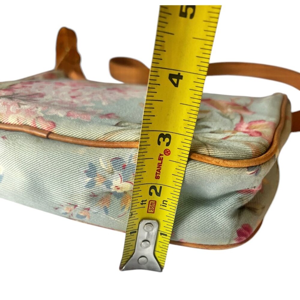 Ralph Lauren Floral Crossbody Vintage  Bag With Leather Trim & Adjustable Strap - Picture 13 of 16